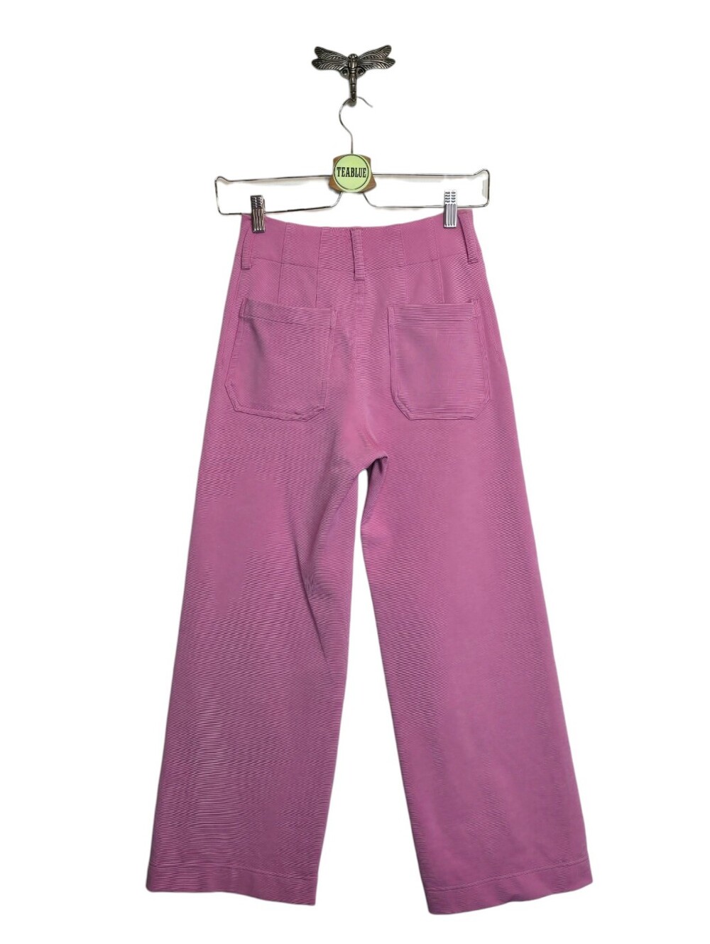 Maeve Colette Knit High-Rise Wide-Leg Cropped Pants Pink 23 - Picture 3 of 13